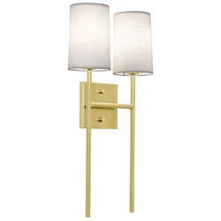 Rose 19.6" High 2-Light Satin Brass LED Sconce