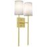 Rose 19.6" High 2-Light Satin Brass LED Sconce
