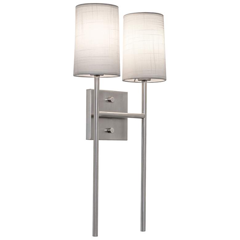Image 1 Rose 19.6" High 2-Light Satin Nickel LED Sconce