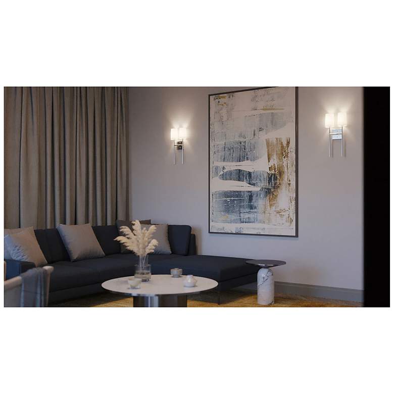Image 3 Rose 19.6" High 2-Light Satin Nickel LED Sconce more views