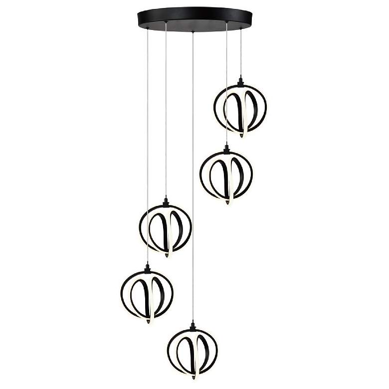 Image 1 Rose 20.28" Wide Black Pendant