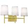 Rose 22" Wide 3-Light Satin Brass LED Vanity