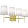 Rose 27" Wide 4-Light Satin Brass LED Vanity
