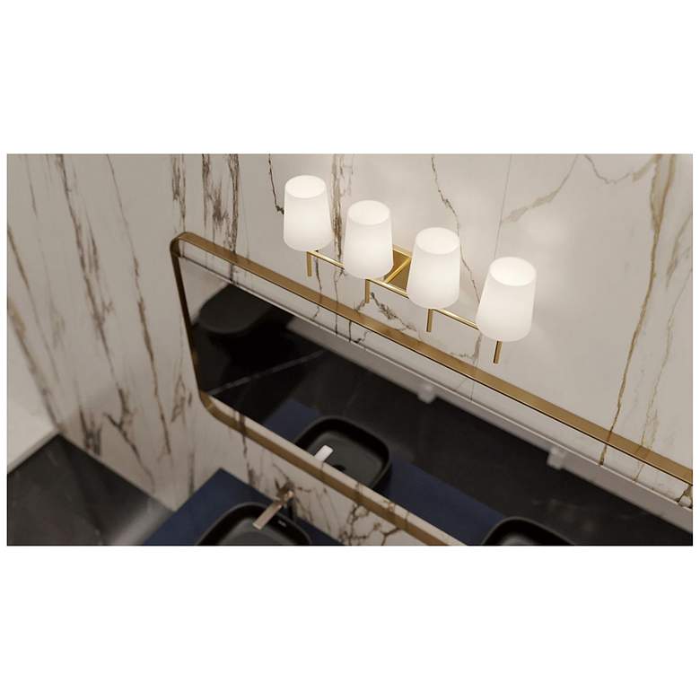 Image 3 Rose 27" Wide 4-Light Satin Brass LED Vanity more views