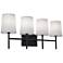 Rose 27" Wide Black 4-Light Vanity Bath Light