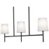 Rose 36" Wide 3-Light Candelabra Base Black Linear Pendant