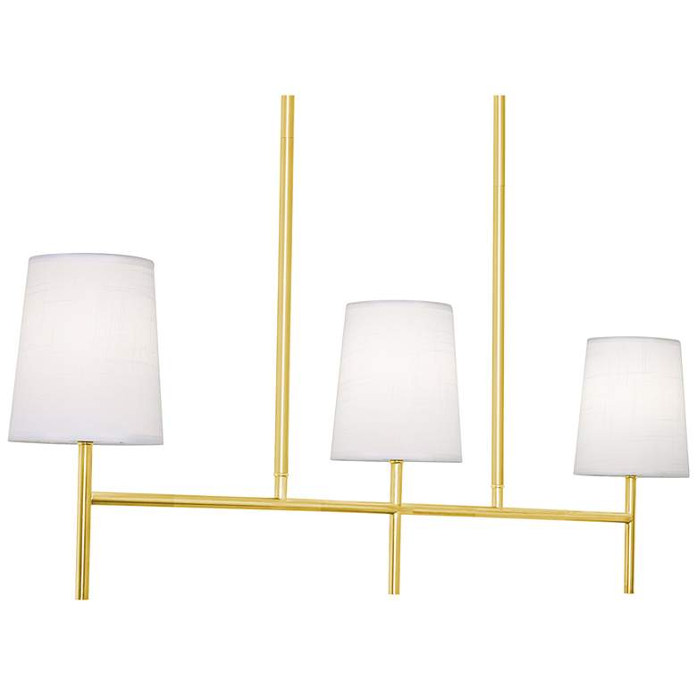 Image 1 Rose 36" Wide 3-Light Candelabra Base Satin Brass Linear Pendant