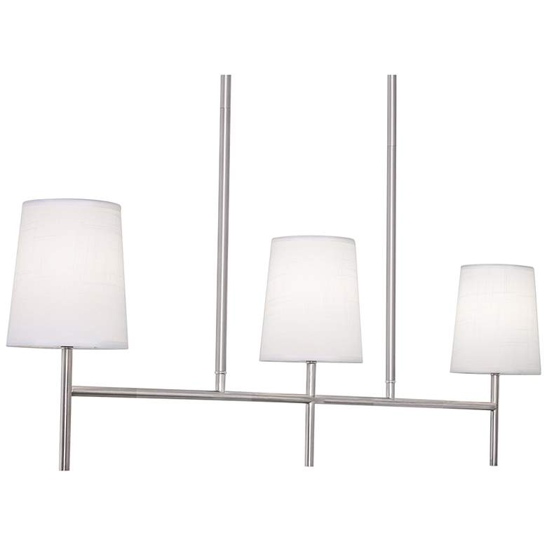 Image 1 Rose 36 inch Wide 3-Light Candelabra Base Satin Nickel Linear Pendant