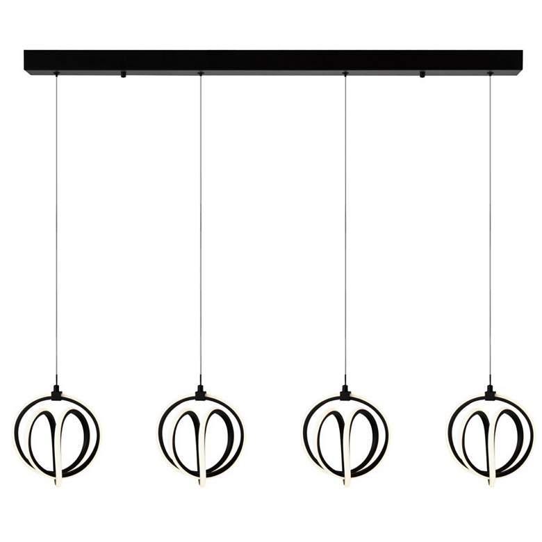 Image 1 Rose 4 Light LED Chandelier Black