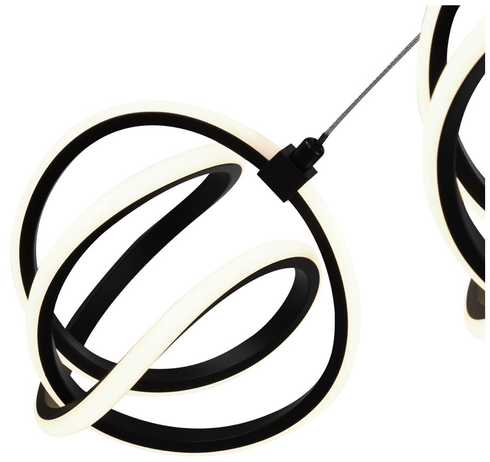 Image 4 Rose 4 Light LED Chandelier Black more views