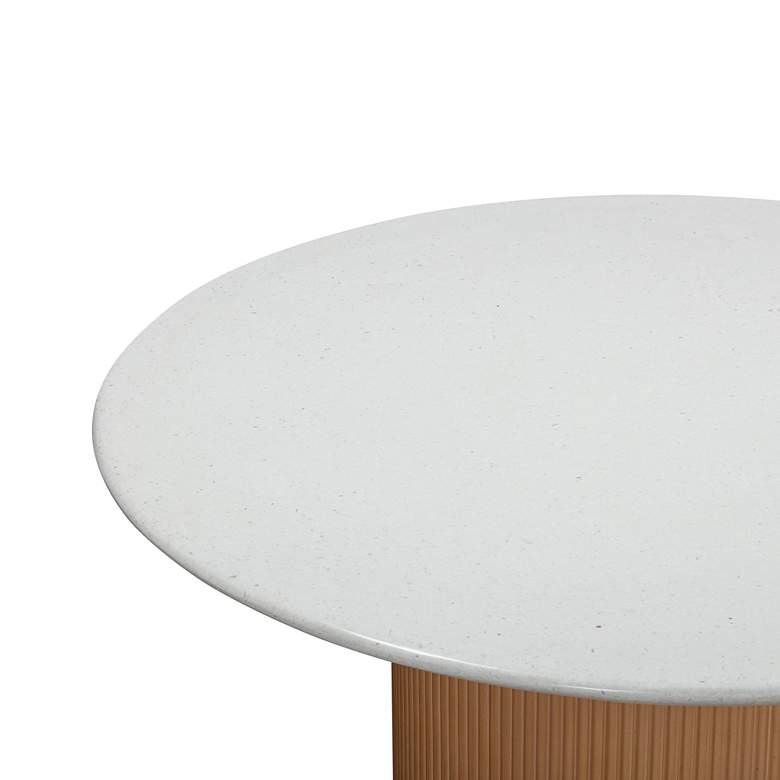 Image 3 Rose 47 inchW White Terrazzo Terracotta Outdoor Dining Table more views