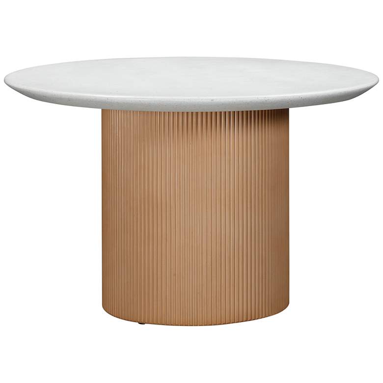 Image 5 Rose 47 inchW White Terrazzo Terracotta Outdoor Dining Table more views