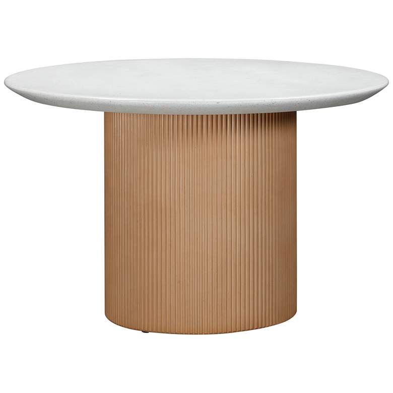 Image 5 Rose 47"W White Terrazzo Terracotta Outdoor Dining Table more views