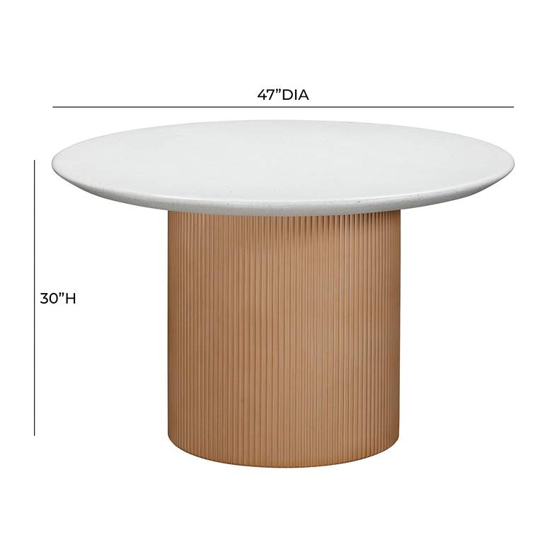 Image 6 Rose 47 inchW White Terrazzo Terracotta Outdoor Dining Table more views