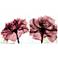 Rose 48" Wide Free Floating 2-Piece Glass Wall Art Set