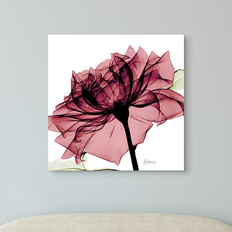 Image 2 Rose 48" Wide Free Floating 2-Piece Glass Wall Art Set