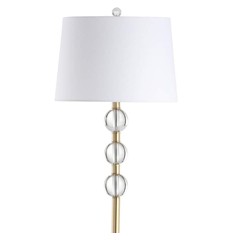 Image 3 Rose 62.5 inch High Aged Brass Crystal Floor Lamp With White Shade more views
