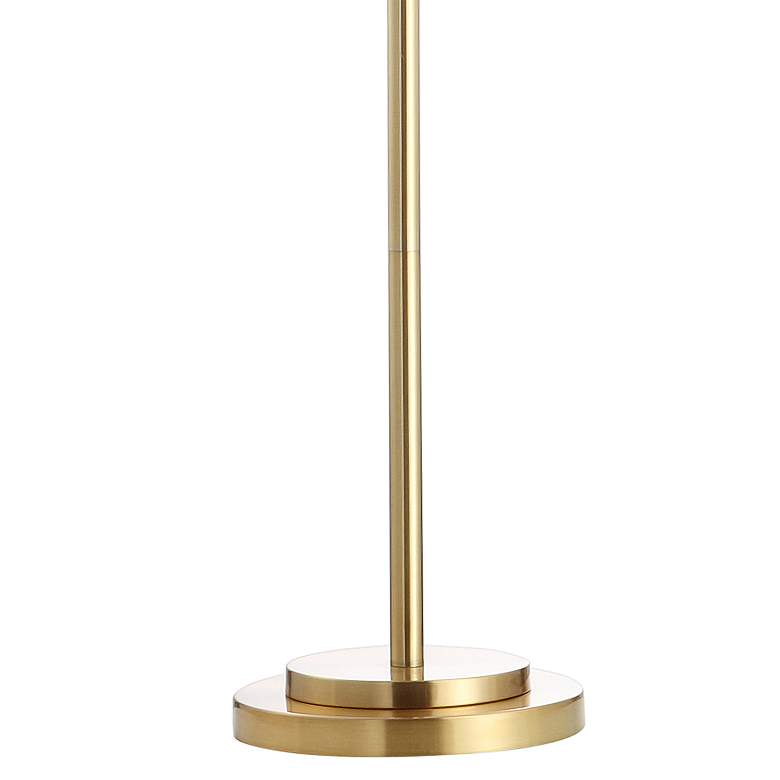 Image 4 Rose 62.5 inch High Aged Brass Crystal Floor Lamp With White Shade more views