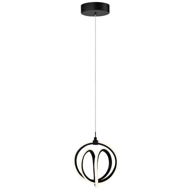 Image 1 Rose 7.5" Wide Black Pendant