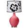 Rose Black and White Flower Shade Ovo Table Lamp
