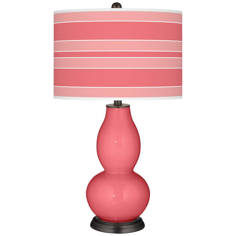 Image 1 Rose Bold Stripe Double Gourd Table Lamp