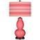 Rose Bold Stripe Double Gourd Table Lamp