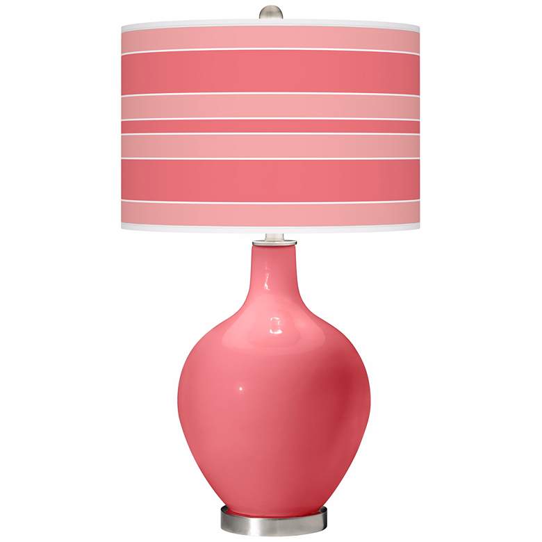 Image 1 Rose Bold Stripe Ovo Table Lamp