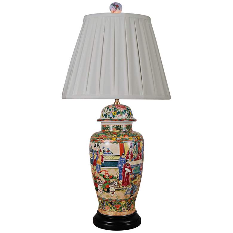 Image 1 Rose Canton Multi-Color Vase Porcelain Table Lamp