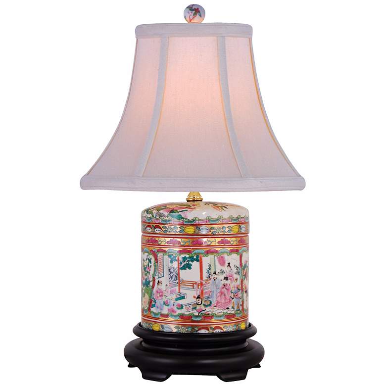 Image 1 Rose Canton Porcelain Cover Jar Table Lamp
