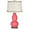 Rose Double Gourd Table Lamp with Rhinestone Lace Trim