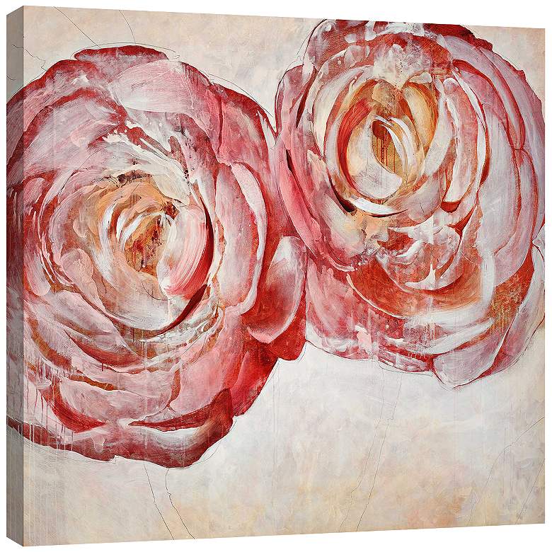 Image 1 Rose Duet 36 inch Square Canvas Wall Art