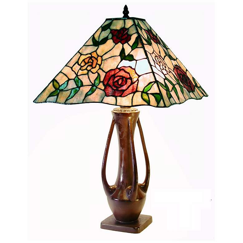 Image 1 Rose Garden Tiffany Style Table Lamp