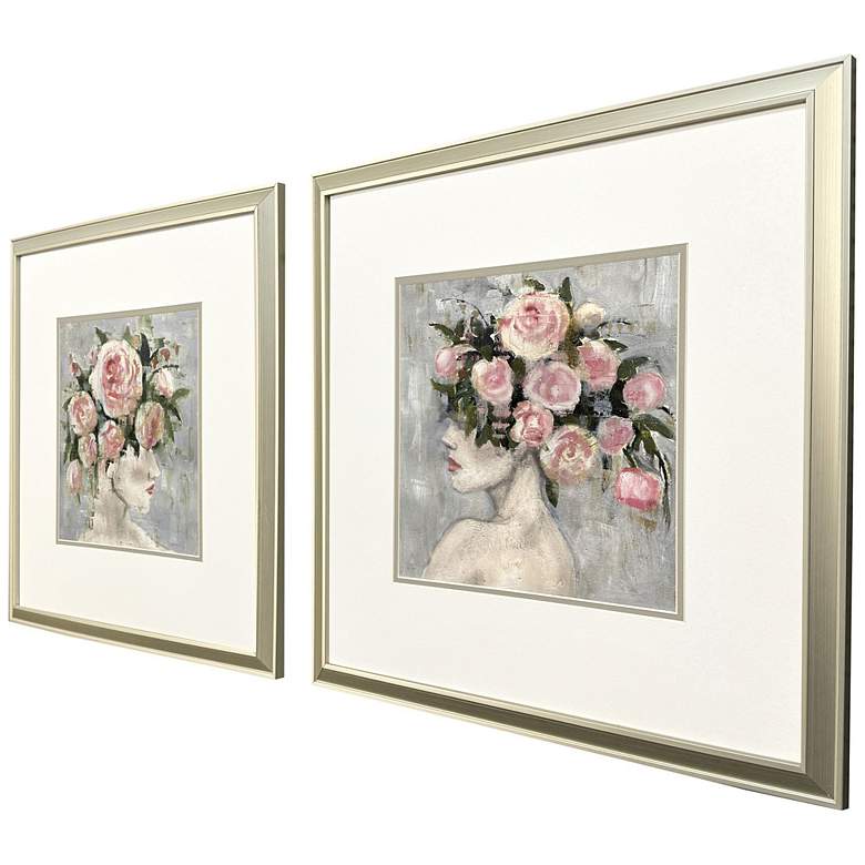 Image 2 Rose Girl 22"W x 22"H Framed Art Set of 2 more views
