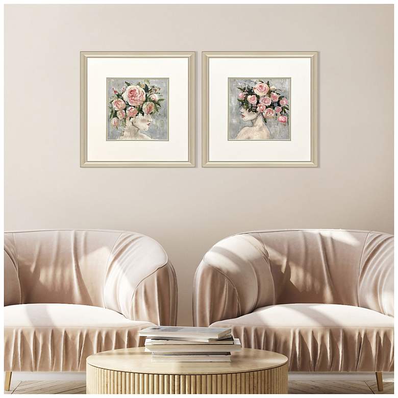 Image 4 Rose Girl 22"W x 22"H Framed Art Set of 2 more views