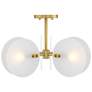 2_Rose Marie 13 in. 2-Light Brushed Gold Mid-Century Modern Semi Flush Mount