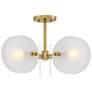 3_Rose Marie 13 in. 2-Light Brushed Gold Mid-Century Modern Semi Flush Mount more views