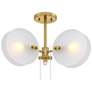 4_Rose Marie 13 in. 2-Light Brushed Gold Mid-Century Modern Semi Flush Mount more views