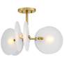 5_Rose Marie 13 in. 2-Light Brushed Gold Mid-Century Modern Semi Flush Mount more views