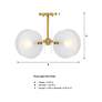7_Rose Marie 13 in. 2-Light Brushed Gold Mid-Century Modern Semi Flush Mount more views