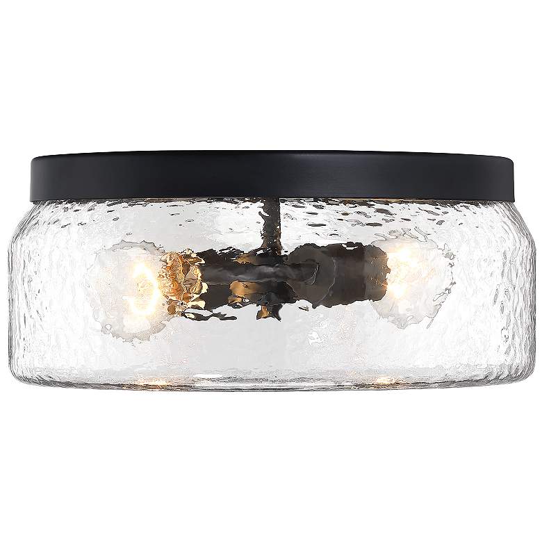 Image 1 Rose Marie 13 in. 2-Light Matte Black Mid-Century Modern Semi Flush Mount