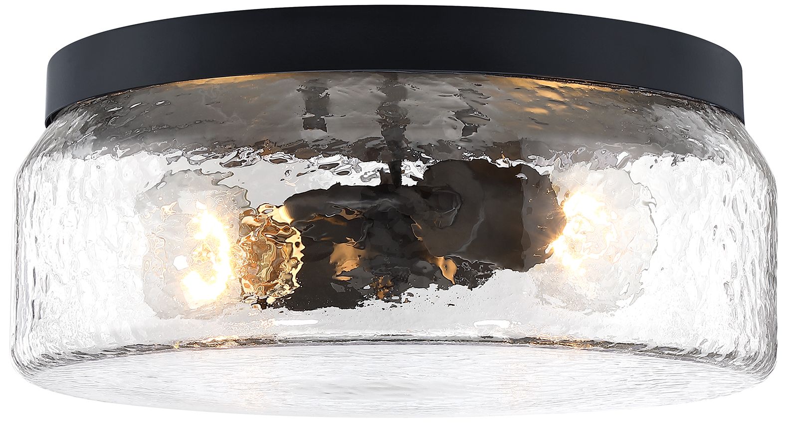 Image 3 Rose Marie 13 in. 2-Light Matte Black Mid-Century Modern Semi Flush Mount more views