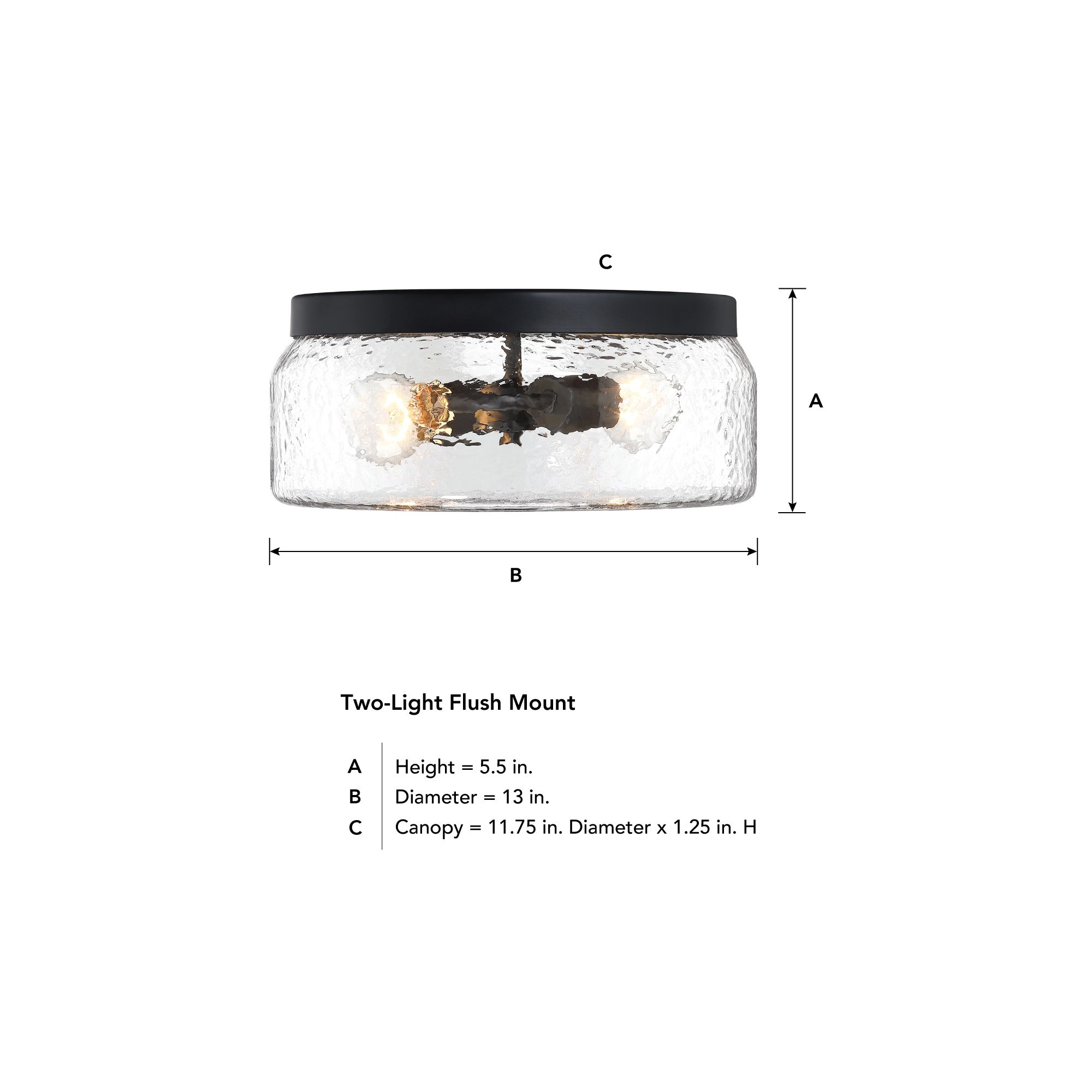 Image 6 Rose Marie 13 in. 2-Light Matte Black Mid-Century Modern Semi Flush Mount more views