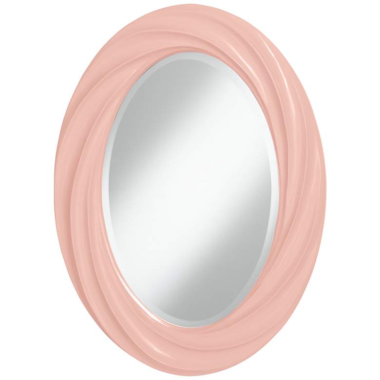 Image 1 Rose Pink 30 inch High Oval Twist Wall Mirror