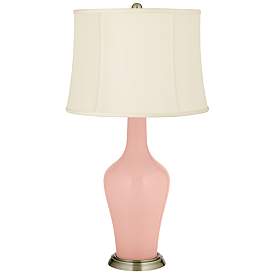 Image2 of Rose Pink Anya Table Lamp with Dimmer