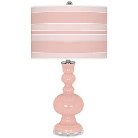 Image1 of Rose Pink Bold Stripe Apothecary Table Lamp