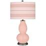 Rose Pink Bold Stripe Double Gourd Table Lamp