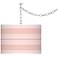 Rose Pink Bold Stripe Giclee Glow Plug-In Swag Pendant