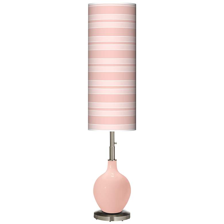 Image 1 Rose Pink Bold Stripe Ovo Floor Lamp