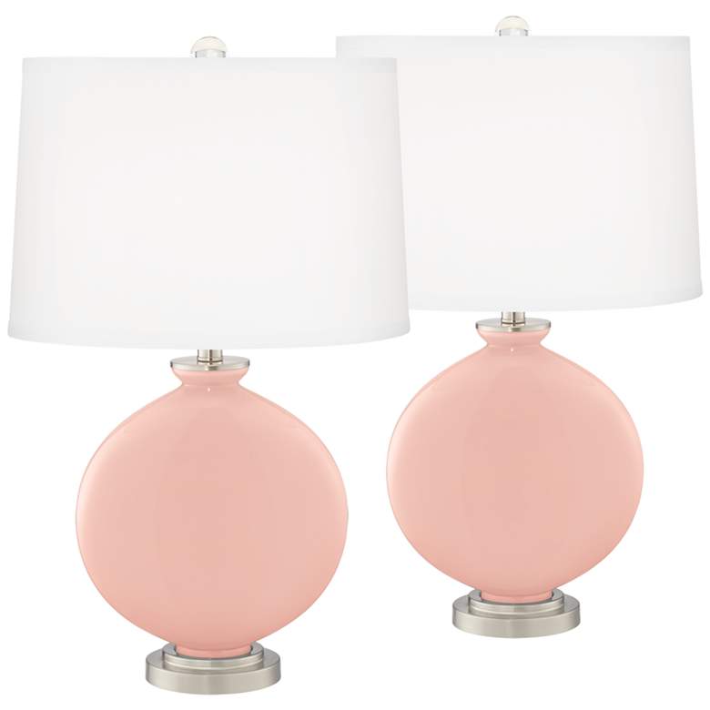 Image 2 Rose Pink Carrie Table Lamp Set of 2 with Dimmers