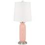 Rose Pink Carrie Table Lamp Set of 2 with Dimmers